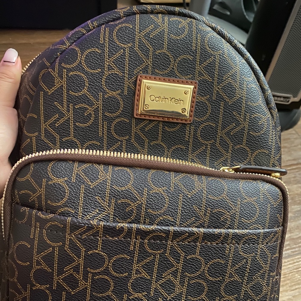 Ck logo canvas backpack